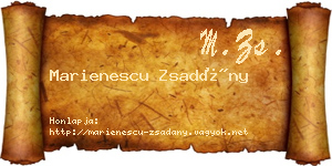 Marienescu Zsadány névjegykártya